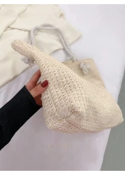 Woven Large Capacity Tote Bag Lightweight Shopping Shoulder Bag Summer Handbag Perfect For Travel Summer Women Bags For Vacation Holiday School Bag Large Capacity Portable For Teen Girls Women College