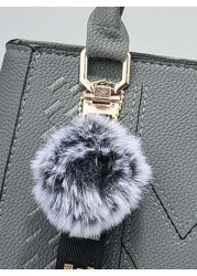 New Shoulder Handbag With Fur Ball Pendant Casual Style Mother s Day Gift For Mom Must Have For Mom Perfect For Office College Work Business Commuting Outdoor Travel Outing Best Mothers Day Gifts Ever