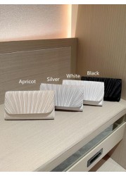 Moonlit EveBag Glitter Bling Shiny Glamorous Elegant Exquisite Mini Pleated Flap Design Evening Bag Dinner Bag For Party Girl Woman For Female Perfect For Party Wedding Prom Dinner Banquet For Best Gi