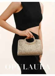 OpulAura Women s Fashion Sparkling Crystal Rhinestone Clutch Purse Luxury Shiny Rhinestone Evening Handbag For Prom Party Ball Birthday Celebration Bridal Clutch Elegant Prom Bag