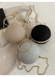 Fashion Shiny Ball Party Clutch Bag Chain Shoulder Crossbody Bag For Women Party Bag Perfect For Party Wedding Prom Dinner Banquet Matching With Holiday Party Dress Evening Dress Sequin Dress