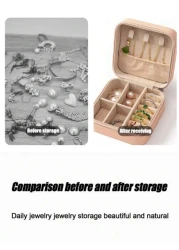 1pc Portable Minimalist Jewelry Box Multi Function Jewelry Storage Case Suitable For Storing Earrings Rings Necklaces Bracelets Gift For Valentine s Day Mother s Day Holiday Easter Wedding Travel Home
