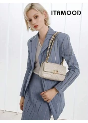 ITAMOOD Luxury Designer Lightweight Business Casual Large Capacity Square Bag Chic Microfiber Leather Cream White Purse Teacher Gifts