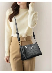 حقيبة كتف جلدية فاخرة ناعمة للنساء موديل 2024، بطراز رائع للنساء، حقيبة عصرية أنيقة للنساء