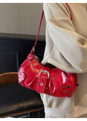 Niche Design Casual Versatile Minimalist Fashion PU Texture Shoulder Crossbody Handheld Crescent Bag