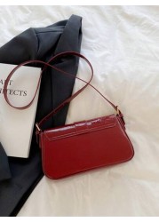 Red Retro Style Faux Leather Square Small Shoulder Bag Versatile For Women Detachable Dual Shoulder Straps Suitable For Girls Ladies Students Office Workers Commuting Outdoor Matching Ankolal Red