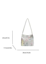 Bohemian Embroidered Women s Handbag Large Capacity Shoulder Bag Chinese Style Large Capacity Canvas Storage With Landscape Retro Pattern Multi Functional Commuter Bag Essential For Daily Work Travel