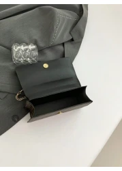 Plaid Rhombus Floral Pattern Flap Baguette Bag For Women Metal Tassel Letter Decor Shoulder Crossbody Handheld Multi Use Commute Bag