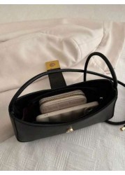 Women Fashion Casual Commute Solid Col Or Shoulder Bag Portable Crossbody Bag Suitab Le For Dating Shopping Gift