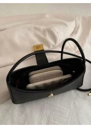 حقيبة كتف موضة نسائية كاجوال/للتنقل ذات لون سادة، حقيبة عبر الجسم محمولة مناسبة للمواعدة والتسوق والهدايا