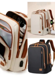 1pc Travel Backpack For Men Women 40L Flight Approved Carry On Backpack Large Expandable Luggage Backpack Bussiness Travel Backpack With USB Charging Port And Anti Theft Pocket 17 Inch Water Resistant