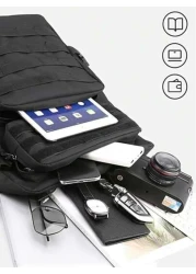 Outdoor Multi Pocket Backpack Men Purse Can Hold 15 6 Inch Computer Bag Lightweight School Bag Large Capacity Travel Bag Commuter Convenient Day Bag Multi Functional Book Bag For Students Junior High