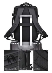 1pc Expandable Large Capacity Travel Backpack Outdoor Beach Bag School Student Backpack Weekend Overnight Bag With Wet Dry Separation Multiple Pockets Scratch Resistant Water Resistant Fabric Holiday