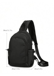 1pc Men s Functional Backpack With Double Shoulder Straps Black Solid Color Made Of Polyester Fiber Simple Fashionable Creative With Zipper Suitable For School Travel Thanksgiving Purse Holiday Comput