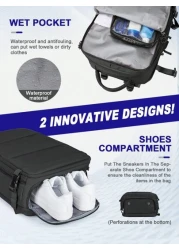 Floless Travel Backpack Work Bag Carry On Hand Luggage Water Resistant Business Large Daypack Weekender Bag Slim Laptop Backpack With USB Charging Port College Bag Computer Bag Gifts Fits 15 6 Inch No