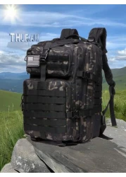 50L 1000D Nylon Water Proof Trekking Fishing Hunting Bag Backpack Outdoor Rucksacks Ruck Sack Travel Camping Weekend Large Capacity Carry On Utility Gift Bag Water Proof Camping Multi Functional Vacat