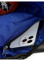 Casual Men Backpack Basketball Bag With Drawstring Closure Large Capacity Mesh Hollow Out Travel Backpack Handbag Shoulder Bag Laptop Bag Couple Backpack Student Backpack Holiday Travel Luggage Bag Mu