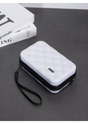 Mini Simple Rhombus Crossbody Bag Shoulder Bag Water Resistant PVC Hard Shell Bag For Men Casual And Versatile College Bag Summer Dad Bag For School Multi Functional Messenger Bag Sling Bag Student La