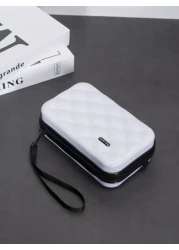 Mini Simple Rhombus Crossbody Bag Shoulder Bag Water Resistant PVC Hard Shell Bag For Men Casual And Versatile College Bag Summer Dad Bag For School Multi Functional Messenger Bag Sling Bag Student La