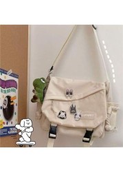 1pc Japanese Harajuku Style Solid Fashionable Casual Large Capacity Women Crossbody Bag High Shool Girls Messenger Bag For Class Teens Girls Boys Street Campus Crossbody Bag For University High Shool