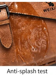 1 حقيبة كتف/عبر الجسم/خصر/يدوية محمولة للرجال، من مادة PU مقاومة للماء، متعددة الجيوب سعة كبيرة، حزام كتف قابل ل