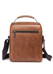 حقيبة كتف رجالية جلدية كاجوال قديمة، حقيبة جلدية للرجال للعمل والحياة اليومية، حقيبة سطل هدية للأب/ عيد الذكر