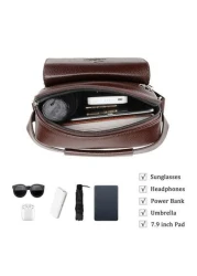 حقيبة رسول بطراز قديم - حقيبة كتف كاجوال بطراز الفرد - مثالية للعمل والمدرسة والسفر ، حقيبة معلقة علي الصدر مضا