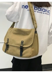 peach tree Retro Solid Canvas Shoulder Bag Peach Tree