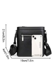 1pc Versatile Crossbody Bag For Men Durable PU Leather Shoulder Bag With Side Pockets Simple Stylish Design Suitable For Commuting Black Brown Great Gift For Boyfriend