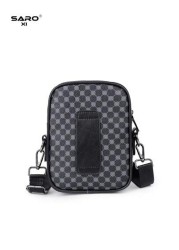1pc Retro Men s Shoulder Bag Side Pocket Messenger Bag Casual Crossbody Bag Multi Functional For Commute PVC Black Simple Design Gift For Boyfriend Fashion