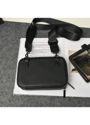 Unisex Magnetic Tape Design Small Square Crossbody Shoulder Bag Fashionable Casual Camera Bag For Men Women