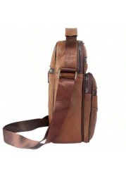 Top Grain Leather New Business Men s Messenger Bag Multi Layer High Capacity Lightweight Suitable For Commuting Travel Shopping Soft Texture Wear Resistant Waterproof