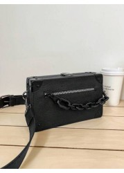1pc Crossbody Bag Shoulder Bag Apricot Black Brown Elevated Style Sling Vacation School Summer Waterproof Mini Carry On PU Leather Black Personalized Gifts Boyfriend College Bag Freshman Vintage Trave