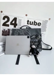 Fabric Material Large Capacity Casual Vacation Graffiti Chain Shoulder Bag For Men Punk Style Casual Bag With Pendant