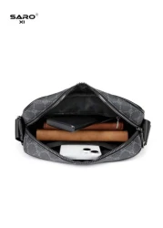 حقيبة كتف رجالية مائلة مع جيوب جانبية، حقيبة رسول عبر الجسم، حقيبة كاجوال متعددة الاستخدامات مناسبة للتنقلات