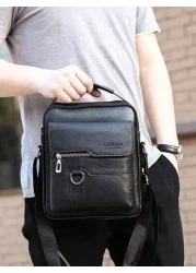 Men s Handbag Men s Shoulder Bag Retro PU Leather Vertical Hand Business Casual Bag Schoolbag
