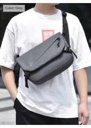 Men s Messenger Bag Fashion Large Capacity Shoulder Diagonal Bag Solid Color Square Bag Water Resistant PU Crossbody Bag Lightweight Casual Crossbody Bag Suitable For Men Youth Gift Men Bag Gifts For