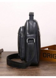 HOVI S Men s Fashion Slim Crossbody Bag Stylish Ultra Thin Business Casual Commuter Shoulder Bag With Flap Multi Compartment Large Capacity Multi Functional Messenger Bag For Men