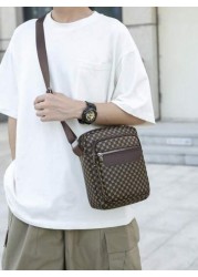 Men s Printed PU Leather Shoulder Bag Small Briefcase Business Bag With Anti Theft Zipper For Travel Christmas Gifts Bag Crossbody Bag Winter Zipper Bag Thanksgiving Purse Holiday Tote Bag Messenger B