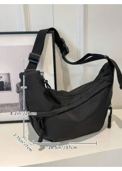 Fashionable Casual Nylon Crossbody Bag For Men Adjustable Strap Lightweight Versatile Suitable For Commuting Travel Outdoor Summer Personalized Gift For Teenage Young Men Husband Boyfriend Lightweight