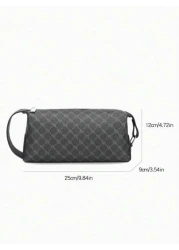 New Fashionable Light Luxury Texture Large Capacity Men s Casual Plaid Handbag Xiao s Versatile Business Commuter Small Bag Luxury Bags Pillow Bag Men