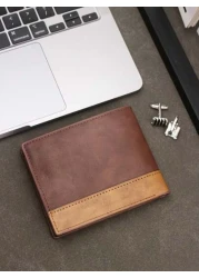 HOVI S Men s Stylish Casual Vintage Short Wallet Multi Slot Multi Functional Portable Billfold Coin Wallet