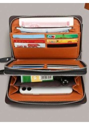 gorchis New Crocodile Pattern Clutch Bag Multi Card Slots Double Zipper Multifunctional Handheld Wallet Long Purse Phone Bag Business Casual Black Clutch Summer Dad Freshman For Books Travel Winter Ho