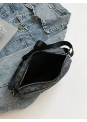 Black Fashion Business Shoulder Bag For Men PU Leather Messenger Bag Wide Strap Crossbody Bags Square Plaid Designer Male Sling Bags Luxury Bags