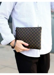 Men s Fashion PU Clutch Bag Pu Leather Men Wallet Brown Coin Clutch Purse Male Hand Bag Office Supplies Vintage Valentines Gift Vintage Bag Old Money Multi Functional Men Bag Travel Winter Wash Bag Mu