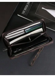 HOVI S Fashionable Minimalist Business Men s Clutch Handbag Large Capacity Multi Card Slots Portable Wrist Bag Great Gift For Men On Holidays Or Anniversary Luxury Bags
