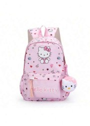 Sanrio 1 حقيبة ظهر، حقيبة مدرسية أنيقة كاواييي، حقيبة ظهر ملونة للبنات، حقيبة نهارية قابلة للطي ذات سعة كبيرة