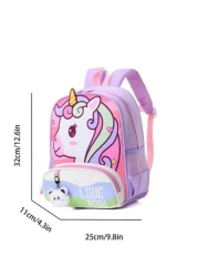 Cartoon Unicorn Kids Backpack Fashion Versatile School Bag Bookbag For Little Girls