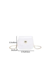 حقيبة كروسبودي صغيرة بسلسلة بلاستيكية مصبوغة بألوان الحلوى للفتيات 1قطعة، مناسبة للاستخدام اليومي