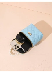 Faux Pearl Handbag Quilted Embroidered Shoulder Bag Crossbody Bag Butterfly Hardware Decor Coin Purse Suitable For Daily Use Party Gift Giving In Small Large Sizes